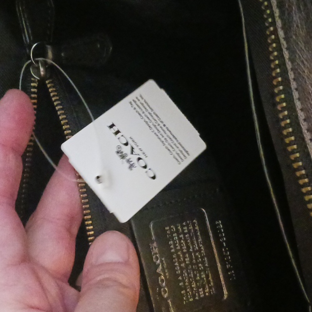 NWT Coach Metallic Silver Grace Bag With Coach Cherry Keychain 🍒 - Picture 13 of 16